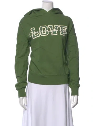 Pre-owned Sandro Graphic Print Crew Neck Sweater In Green