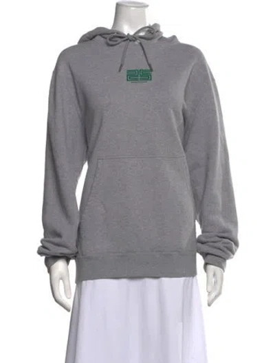 Pre-owned Sandro Graphic Print Crew Neck Sweater In Grey