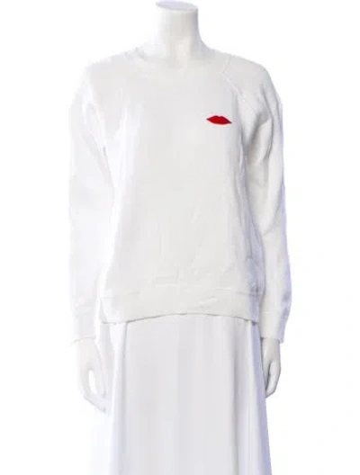 Pre-owned Sandro Graphic Print Crew Neck Sweater In Neutral