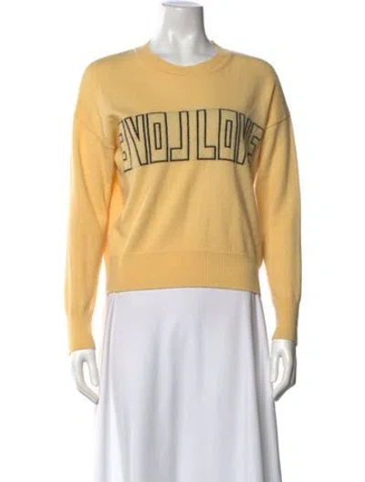 Pre-owned Sandro Graphic Print Crew Neck Sweater In Yellow