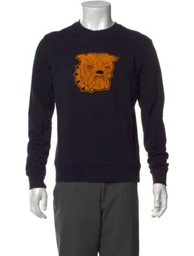 Pre-owned Sandro Graphic Print Crew Neck Sweatshirt In Black