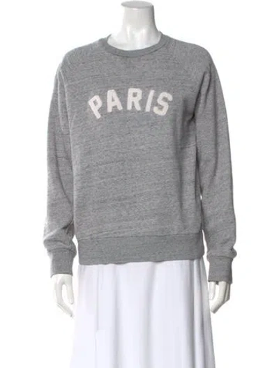 Pre-owned Sandro Graphic Print Crew Neck Sweatshirt In Gray