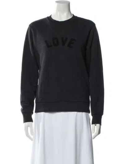 Pre-owned Sandro Graphic Print Crew Neck Sweatshirt In Gray