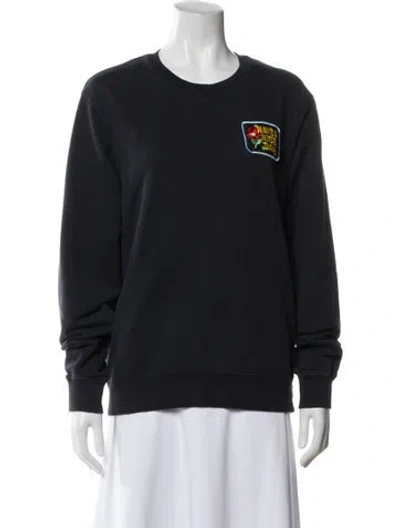 Pre-owned Sandro Graphic Print Crew Neck Sweatshirt In Gray