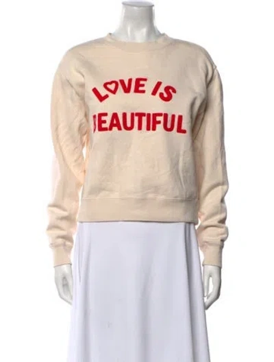 Pre-owned Sandro Graphic Print Crew Neck Sweatshirt In Neutral