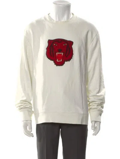 Pre-owned Sandro Graphic Print Crew Neck Sweatshirt In Neutral