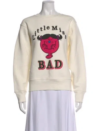 Pre-owned Sandro Graphic Print Crew Neck Sweatshirt In Neutral