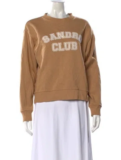 Pre-owned Sandro Graphic Print Crew Neck Sweatshirt In Neutral