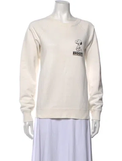 Pre-owned Sandro Graphic Print Crew Neck Sweatshirt In Neutrals