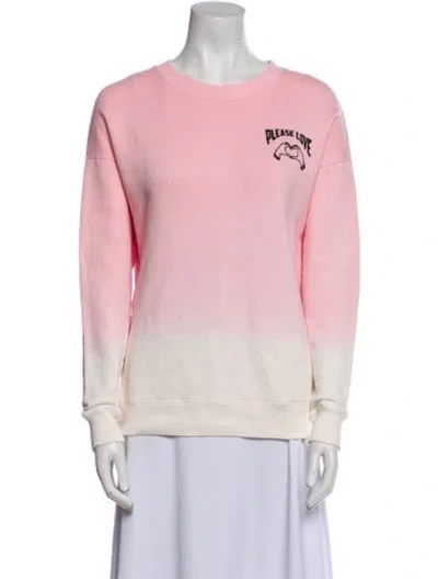 Pre-owned Sandro Graphic Print Crew Neck Sweatshirt In Pink