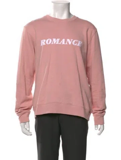 Pre-owned Sandro Graphic Print Crew Neck Sweatshirt In Pink