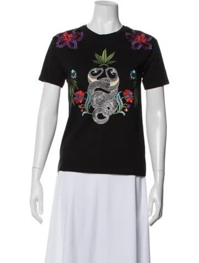 Pre-owned Sandro Graphic Print Crew Neck Top In Multi