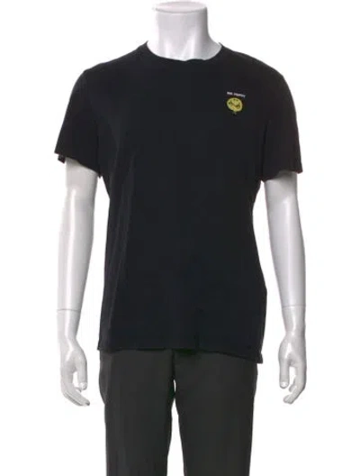 Pre-owned Sandro Graphic Print Crew Neck T-shirt In Black