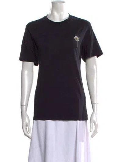 Pre-owned Sandro Graphic Print Crew Neck T-shirt In Black