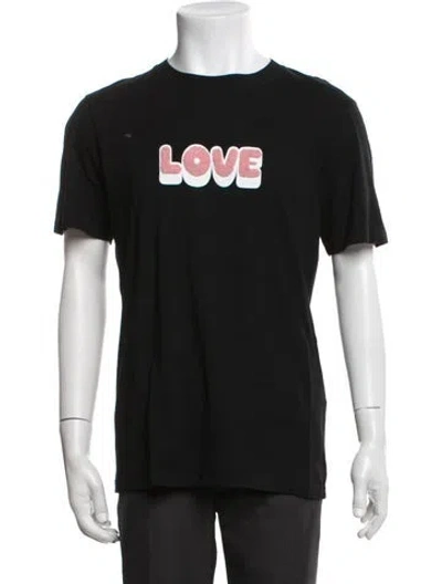 Pre-owned Sandro Graphic Print Crew Neck T-shirt In Black