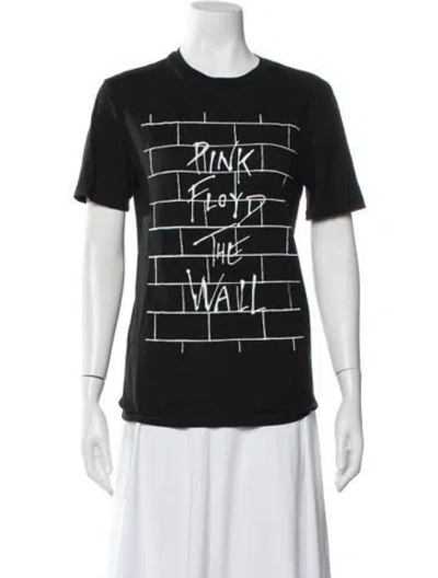 Pre-owned Sandro Graphic Print Crew Neck T-shirt In Black