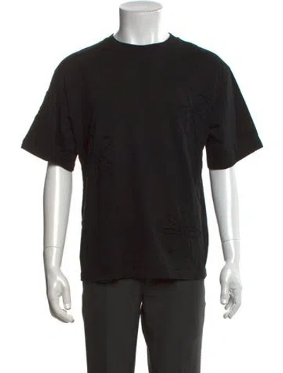 Pre-owned Sandro Graphic Print Crew Neck T-shirt In Black