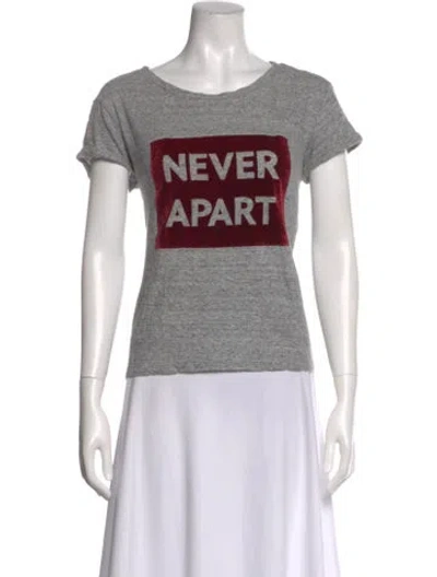 Pre-owned Sandro Graphic Print Crew Neck T-shirt In Gray