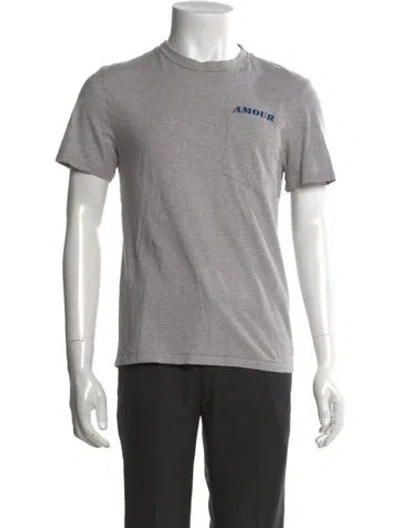 Pre-owned Sandro Graphic Print Crew Neck T-shirt In Gray