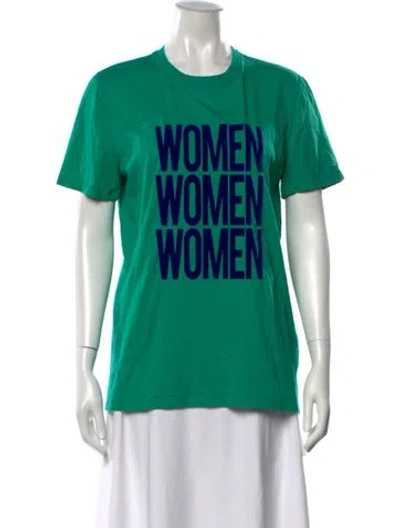 Pre-owned Sandro Graphic Print Crew Neck T-shirt In Green