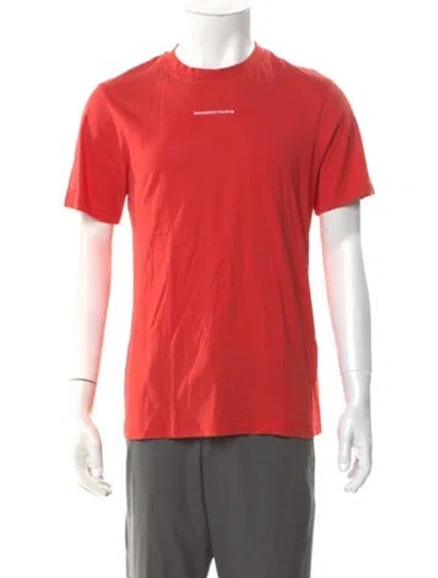 Pre-owned Sandro Graphic Print Crew Neck T-shirt In Orange