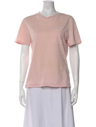 Pre-owned Sandro Graphic Print Crew Neck T-shirt In Pink