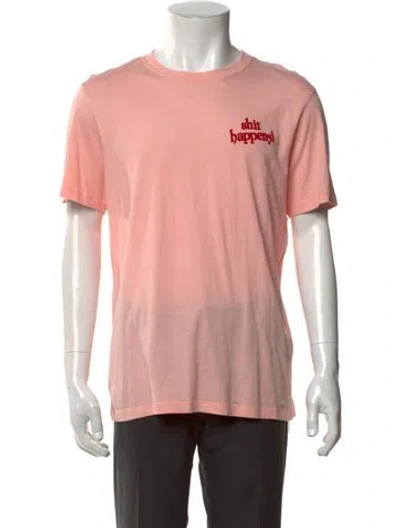 Pre-owned Sandro Graphic Print Crew Neck T-shirt In Pink