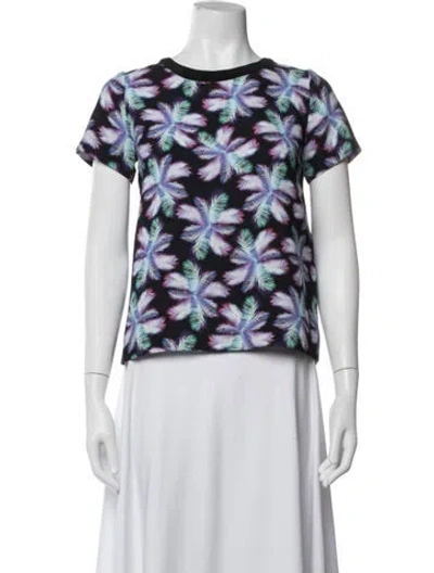 Pre-owned Sandro Graphic Print Crew Neck T-shirt In Pink