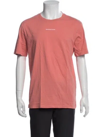 Pre-owned Sandro Graphic Print Crew Neck T-shirt In Pink