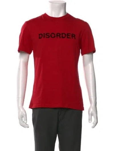 Pre-owned Sandro Graphic Print Crew Neck T-shirt In Red