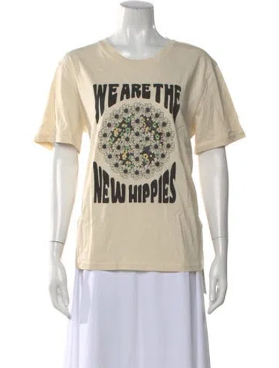 Pre-owned Sandro Graphic Print Crew Neck T-shirt W/ Tags In Neutral