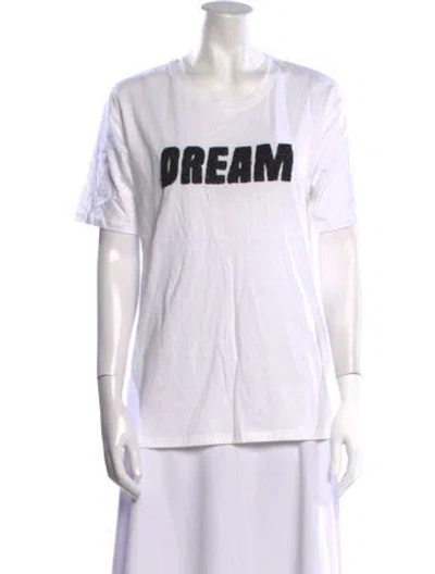 Pre-owned Sandro Graphic Print Crew Neck T-shirt In White