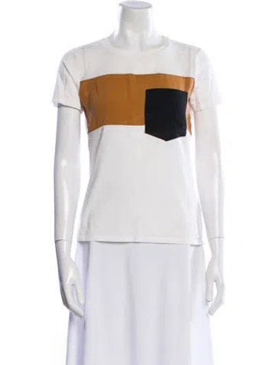 Pre-owned Sandro Graphic Print Crew Neck T-shirt In White