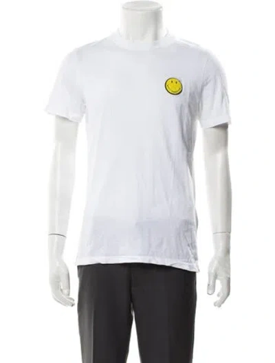 Pre-owned Sandro Graphic Print Crew Neck T-shirt In White