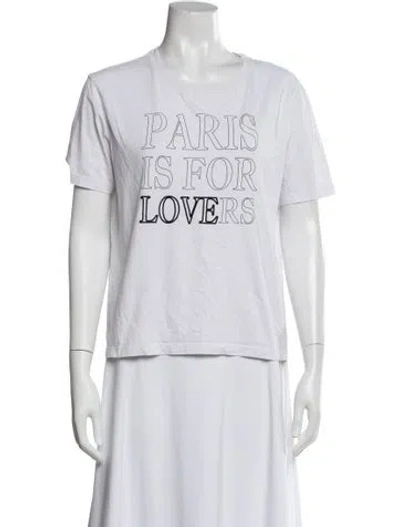 Pre-owned Sandro Graphic Print Crew Neck T-shirt In White