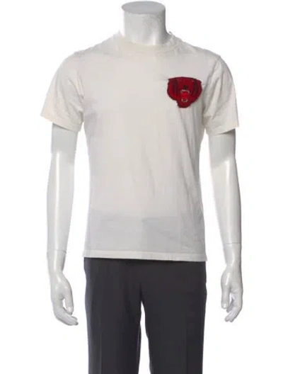 Pre-owned Sandro Graphic Print Crew Neck T-shirt In White