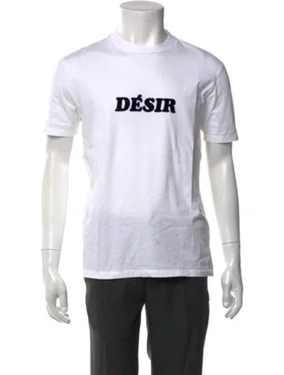 Pre-owned Sandro Graphic Print Crew Neck T-shirt In White