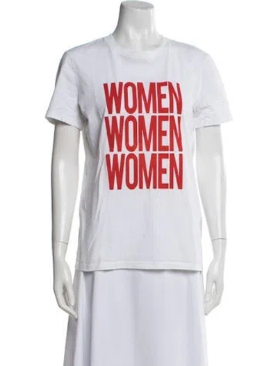 Pre-owned Sandro Graphic Print Crew Neck T-shirt In White