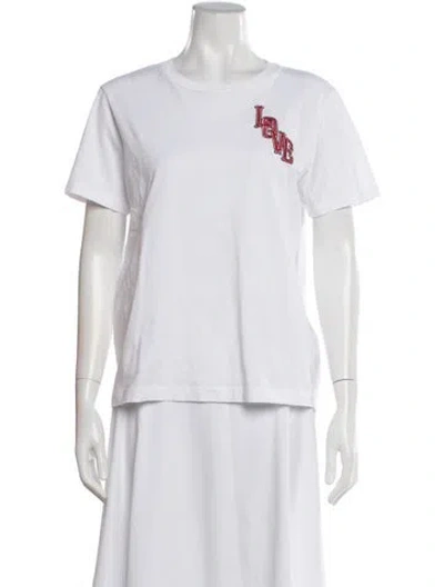 Pre-owned Sandro Graphic Print Crew Neck T-shirt In White