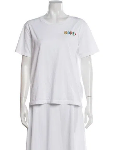 Pre-owned Sandro Graphic Print Crew Neck T-shirt In White