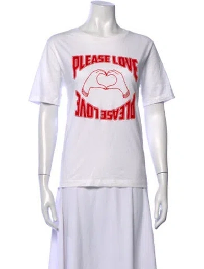 Pre-owned Sandro Graphic Print Crew Neck T-shirt In White