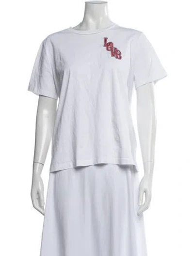 Pre-owned Sandro Graphic Print Crew Neck T-shirt In White