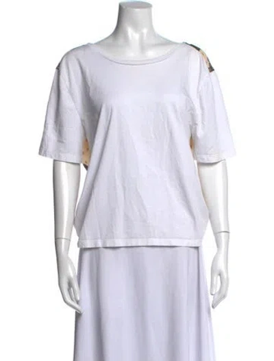 Pre-owned Sandro Graphic Print Crew Neck T-shirt In White