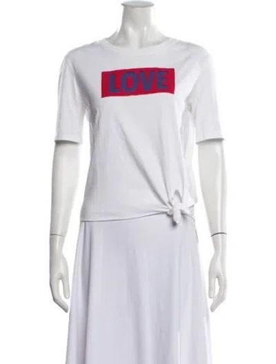 Pre-owned Sandro Graphic Print Crew Neck T-shirt In White