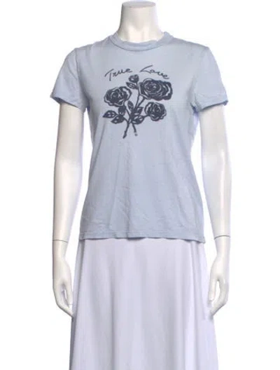 Pre-owned Sandro Graphic Print Crew Neck T-shirt In White