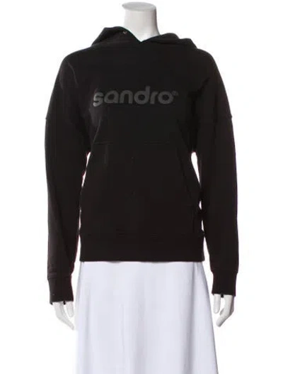 Pre-owned Sandro Graphic Print Embroidered Accent Sweatpants In Brown