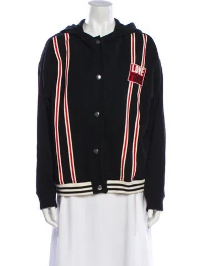 Pre-owned Sandro Graphic Print Jacket In Black