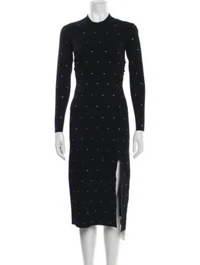 Pre-owned Sandro Graphic Print Midi Length Dress W/ Tags In Blue