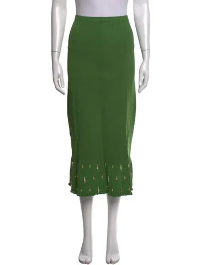 Pre-owned Sandro Graphic Print Midi Length Skirt In Green