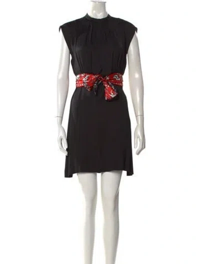Pre-owned Sandro Graphic Print Mini Dress In Black